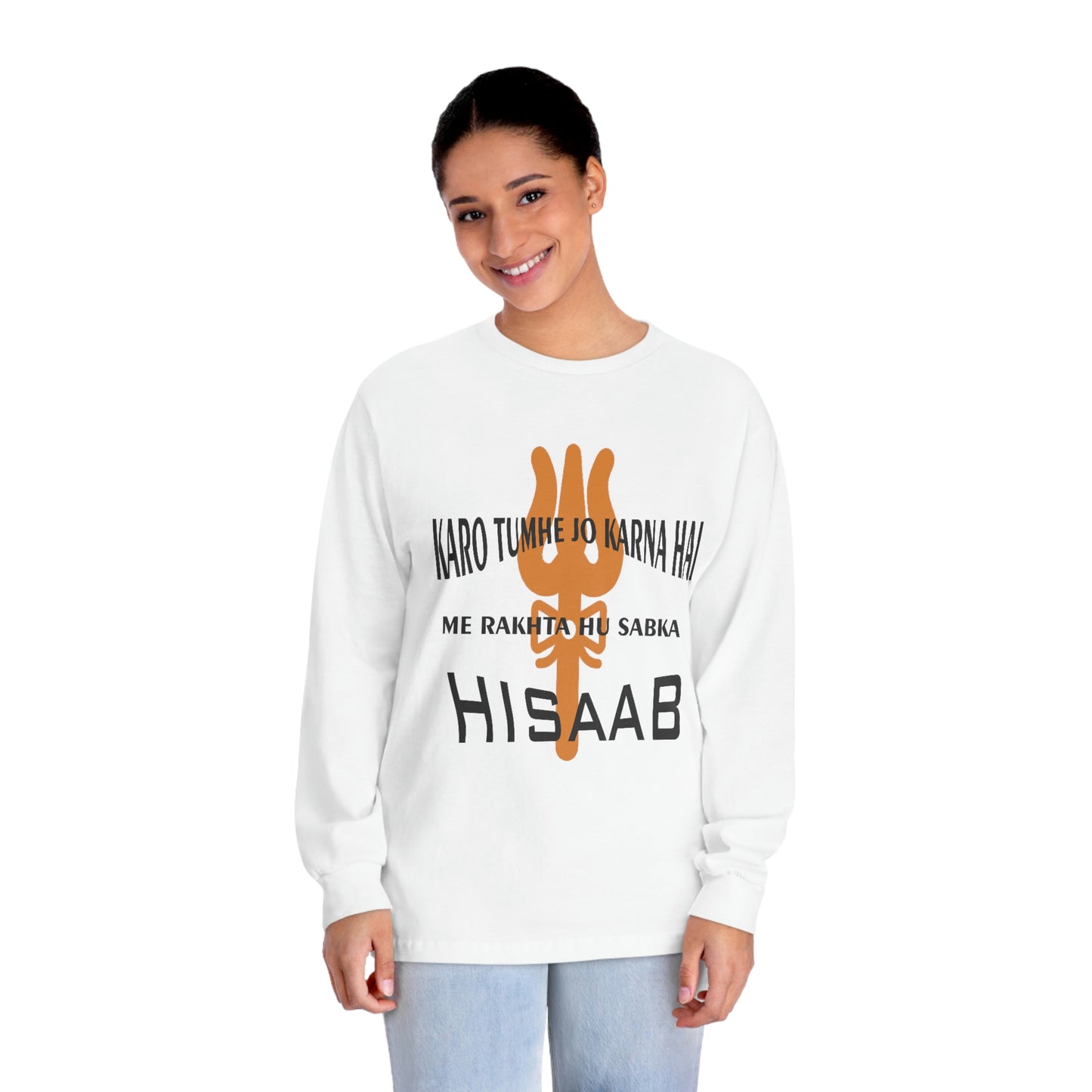 Mahakaal ka Hisaab white Long Sleeve T-Shirt
