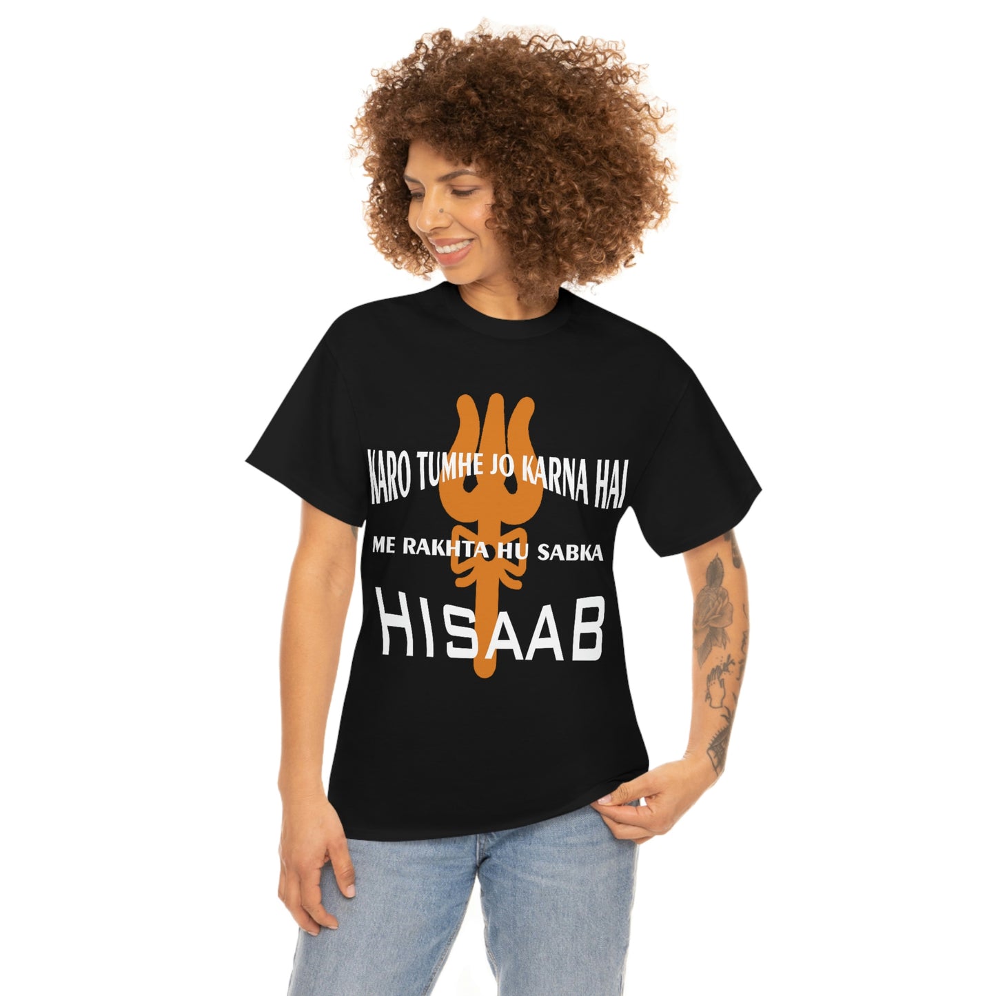 Mahakaal ka Hisaab Black Heavy Cotton T-shirt