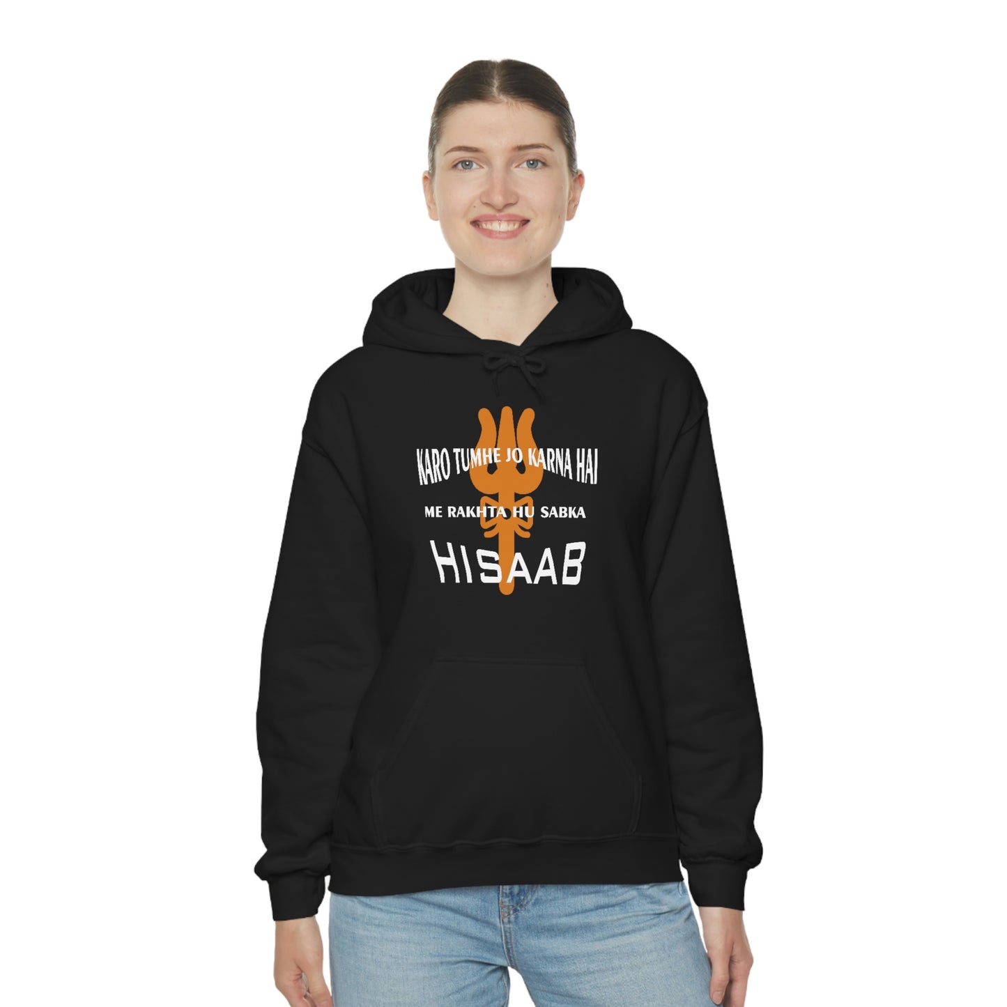 Mahakaal ka Hisaab Black Hoodie sweatshirt.