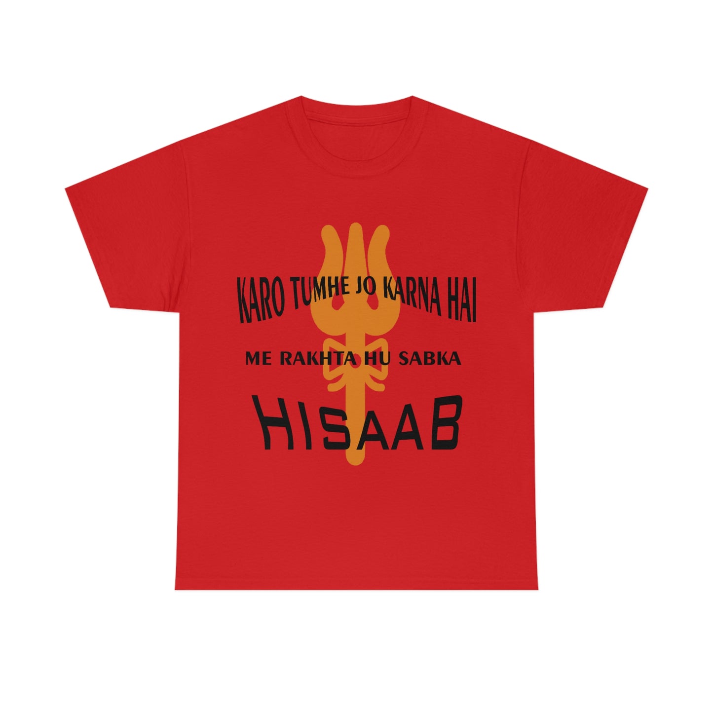 Mahakaal ka Hisaab Red Heavy Cotton T-shirt