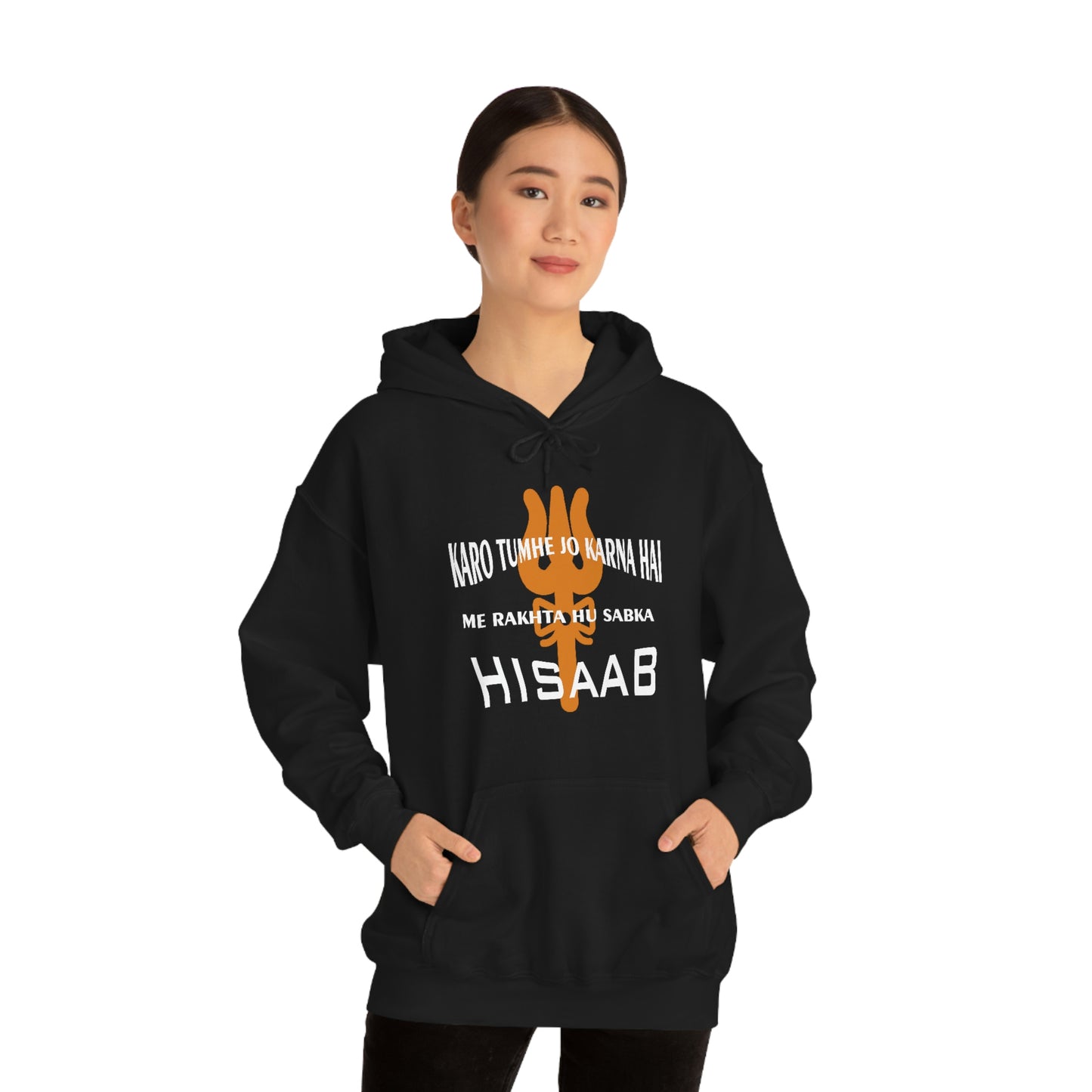 Mahakaal ka Hisaab Black Hoodie sweatshirt.