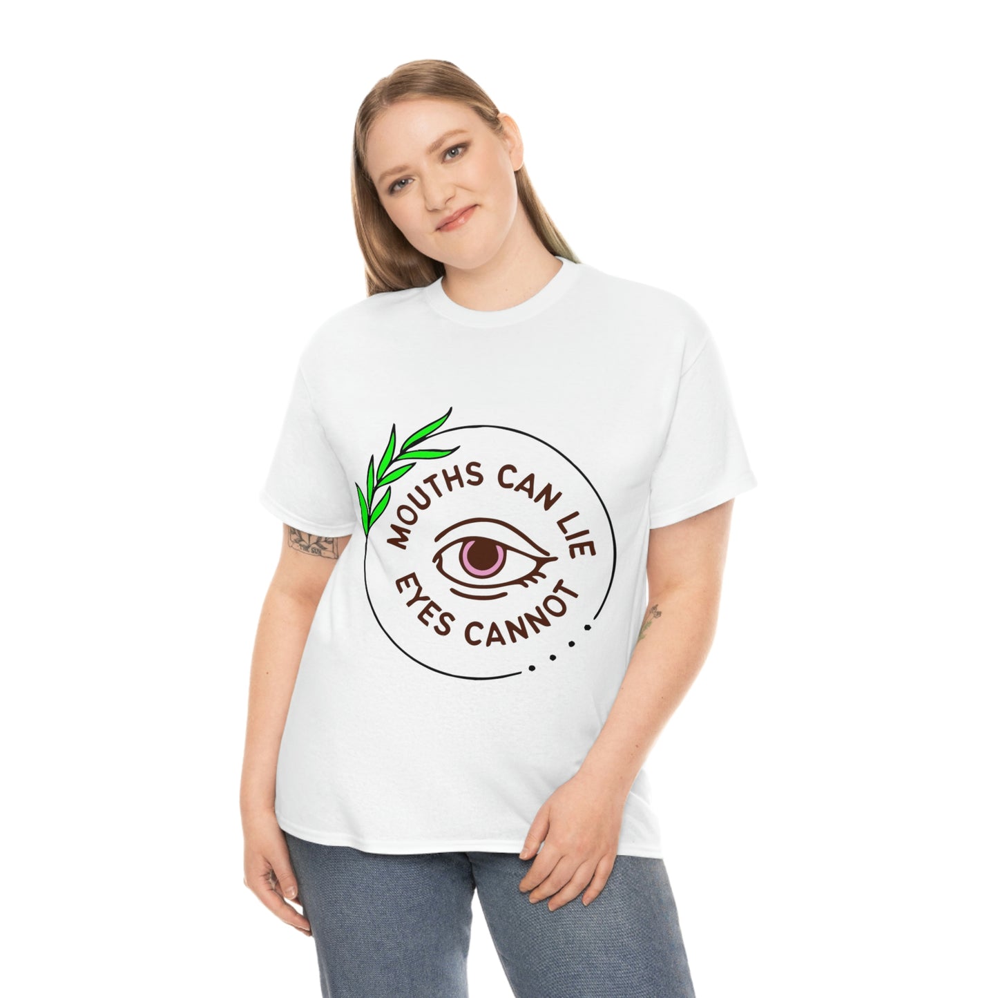 Mouths can Lie women's Heavy Cotton T-shirt