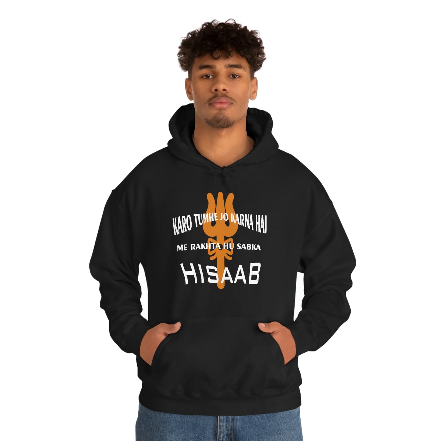 Mahakaal ka Hisaab Black Hoodie sweatshirt.