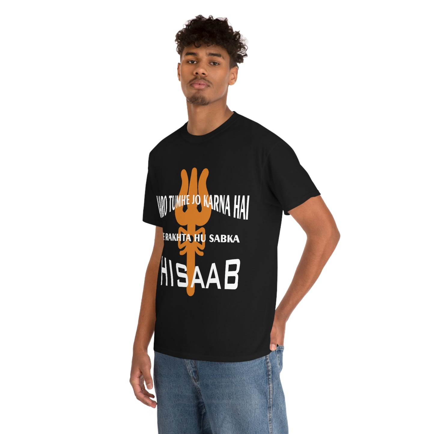 Mahakaal ka Hisaab Black Heavy Cotton T-shirt